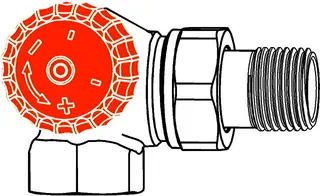 Heimeier Thermostat-Ventilunterteil Eclipse,Winkeleck/links,DN10 – Bild 2