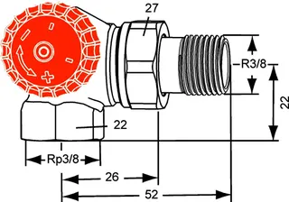 Heimeier Thermostat-Ventilunterteil Eclipse,Winkeleck/links,DN10 – Bild 4