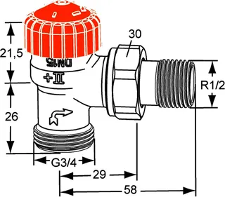 Heimeier Thermostat-Ventilunterteil Eclipse,Eckform,DN15,AG 3/4",3935-02.000 – Bild 5