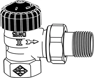 Heimeier Thermostatv.Unterteil f.Schwer- kraft, vernickelt 11/4" Eck 2201-05.000 – Bild 2