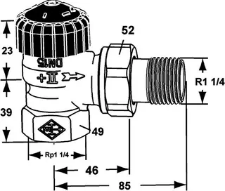 Heimeier Thermostatv.Unterteil f.Schwer- kraft, vernickelt 11/4" Eck 2201-05.000 – Bild 4