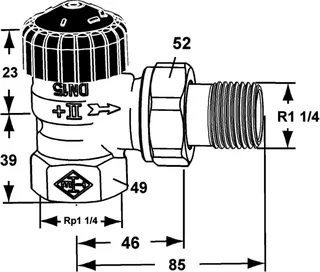 Heimeier Thermostatv.Unterteil f.Schwer- kraft, vernickelt 11/4" Eck 2201-05.000 – Bild 5