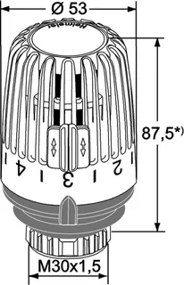 Heimeier Thermostatkopf K für Schwimm- hallen 6200-00.500, weiß – Bild 4