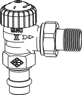 Heimeier Thermostat-Ventilunterteil V-exact II DN 15 eck(1/2"),Press 15mm – Bild 3