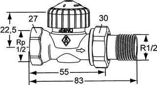 Heimeier TV-Ventilunterteil V-exact II Brass-Line F DN15(1/2")Dg, 3452-02.000 – Bild 4