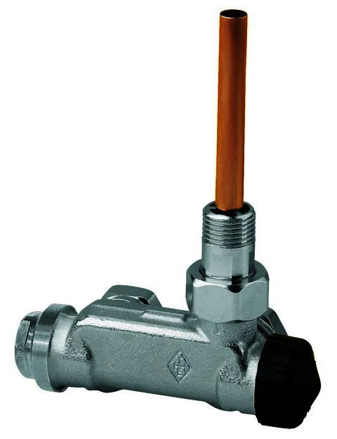 Heimeier Zweirohrsystem Rtg. vernickelt DN 15 (1/2") eck, Nr. 3879-02.000