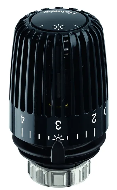 Heimeier Thermostatkopf K m. eingebautem Fühler tiefschwarz RAL9005, 6000-00.507
