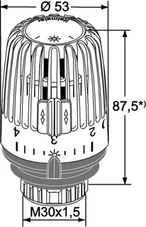 Heimeier Thermostatkopf K m. eingebautem Fühler tiefschwarz RAL9005, 6000-00.507 – Bild 4