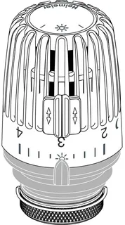 Heimeier Thermostatkopf K, 7020-00.500 weiß, Behördenausführung, m.Nullstellung – Bild 2