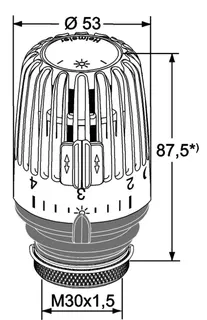 Heimeier Thermostatkopf K, 7020-00.500 weiß, Behördenausführung, m.Nullstellung – Bild 4
