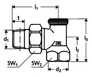 SCHELL Heizkörperverschr., Eckform absperrbar, 10bar, 3/8",mattnickel – Bild 3