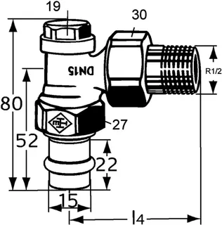 Heimeier Verschraubung Regulux 1/2 Eck vern.m.Pressanschluss 15mm, 0341-15.000 – Bild 4