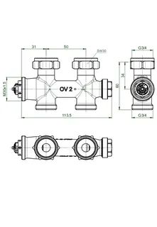 Oventrop Multiblock T Durchgang für Anschluss an Heizkörper mit AG 3/4", Nr. 1184013 – Bild 4