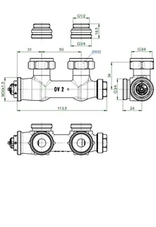 Oventrop Multiblock T Eckform für Anschluss an Heizkörper mit IG 1/2", Nr. 1184084 – Bild 4