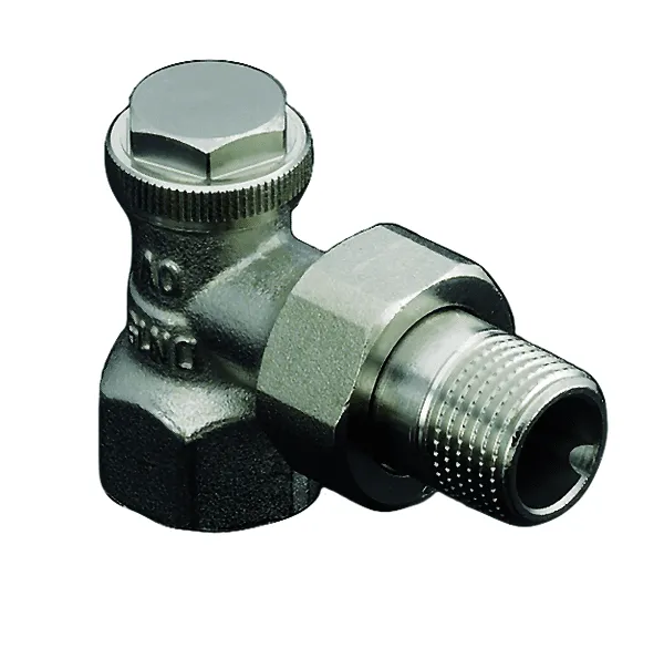 OVENTROP-Heizkörper-Verschraubung "Combi 3" DN10 3/8", PN10,Eck, Rg/Ms, vern., 1090361