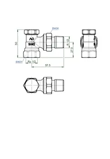 OVENTROP-Heizkörper-Verschraubung "Combi 2" DN15 1/2", PN10, Eck, Ms, vernickelt, 1091062 – Bild 3