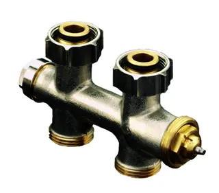 Oventrop Multiblock TU f.Anschl.an Heizkörper m. 3/4" AG, durchgang, Nr. 1184023 – Bild 2