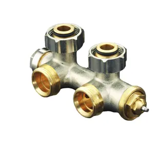 Oventrop Multiblock TU f.Anschl.an Heizkörper m. 3/4" AG, eckform, Nr. 1184024