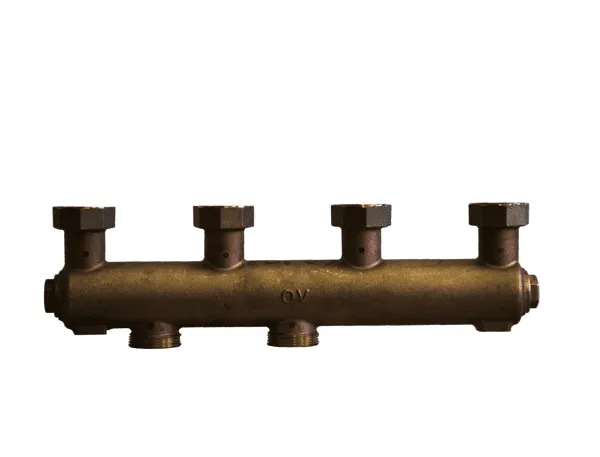 OVENTROP-Verteilerbalken für "Regumat" DN25, für 2 Heizkreise, Rotguss, 1351571