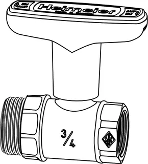 Heimeier Globo H Kugelhahn mit AG 0601-05.000, DN 32 x 11/2"AG – Bild 3