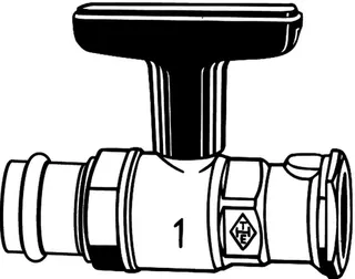 Heimeier Globo P Kugelhahn mit Press- anschluss, Nr. 0622-28.000, 28mm x 1" – Bild 2