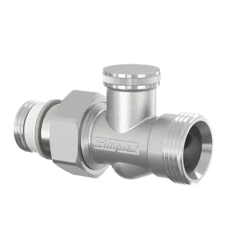 Simplex Rücklaufverschraubung 1/2" (3/4"AG) Durchgang vernickelt, Nr.F10374
