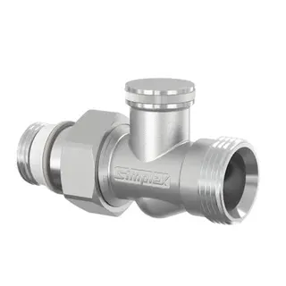 Simplex Rücklaufverschraubung 1/2" (3/4"AG) Durchgang vernickelt, Nr.F10374