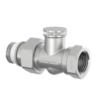 Simplex Rücklaufverschraubung 3/8x3/8" Durchgang vernickelt Typ IG/N, Nr.F10376