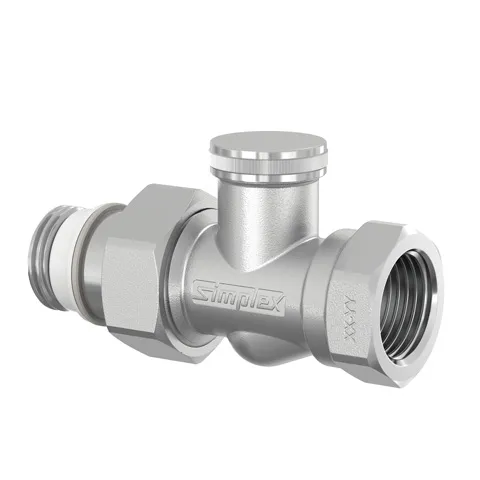 Simplex Rücklaufverschraubung 1/2x1/2" Durchgang vernickelt Typ IG/N, Nr.F10378