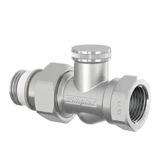 Simplex Rücklaufverschraubung 1/2x1/2" Durchgang vernickelt Typ IG/N, Nr.F10378