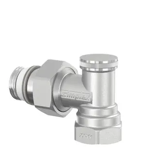 Simplex Rücklaufverschraubung 3/8x3/8" Eck vernickelt Typ IG/N, Nr.F10380
