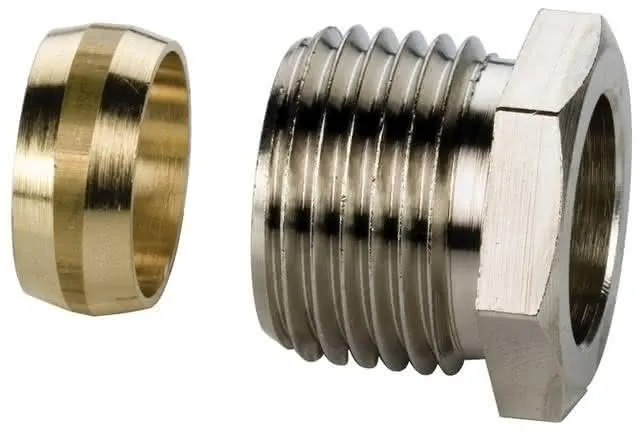 Simplex Klemmringverschraubung 1/2"x15 vernickelt, Nr. F10352