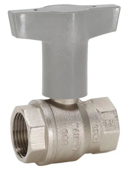 comfort-Heizungskugelhahn DN 25 (1") IG mit Iso-T-Griff Messing vernickelt