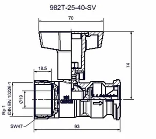 comfort-Pumpen-KH mit Sperrventil o. ÜM Muffe DN 25xÜM DN 40 vernickelt – Bild 2
