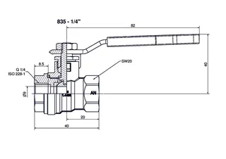 comfort-Kugelhahn Edelstahl IG/IG für Trinkwasser DN 8 (1/4") Hebelgriff – Bild 2