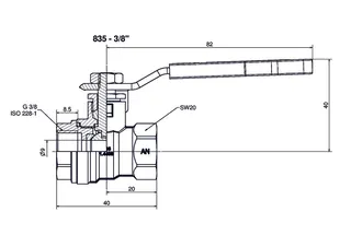 comfort-Kugelhahn Edelstahl IG/IG für Trinkwasser DN 10 (3/8") Hebelgriff – Bild 2