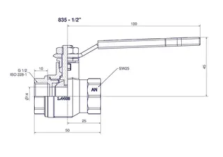 comfort-Kugelhahn Edelstahl IG/IG für Trinkwasser DN 15 (1/2") Hebelgriff – Bild 2
