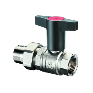 OVENTROP Kugelhahn "Optibal",Knebelgriff DN20, 3/4"IG u.Verschr. mit AG, PN16, Ms