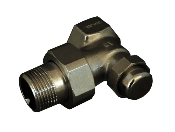 OVENTROP Heizkörper-Verschraubung "Combi LR" DN25, 1", PN10, Ms, Eck, vernickelt