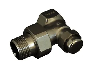 OVENTROP Heizkörper-Verschraubung "Combi LR" DN25, 1", PN10, Ms, Eck, vernickelt