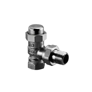 OVENTROP Heizkörper-Verschraubung "Combi LR" DN25, 1", PN10, Ms, Eck, vernickelt – Bild 2