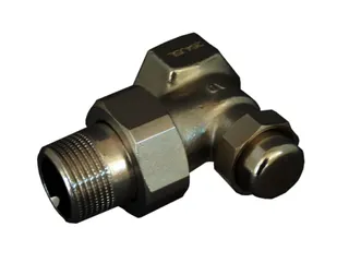 OVENTROP Heizkörper-Verschraubung "Combi LR" DN15, 1/2", PN10, Ms, Eck, vernickelt – Bild 2