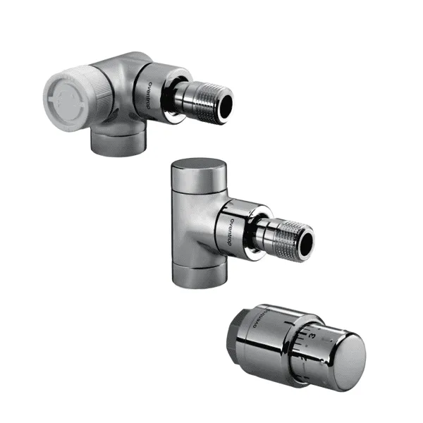 OVENTROP Anschluss-Set"Baureihe E/UniSH" DN15, Winkel-Eck links, verchromt