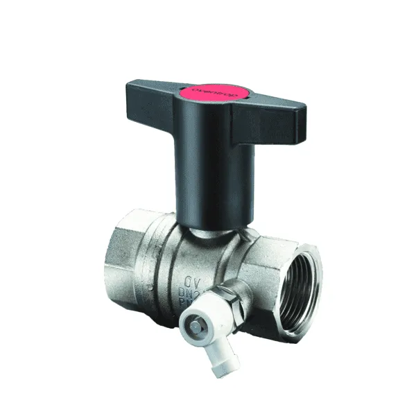 OVENTROP Kugelhahn "Optibal",Knebelgriff DN15,1/2"IG, PN16,mit Entleerung, Ms