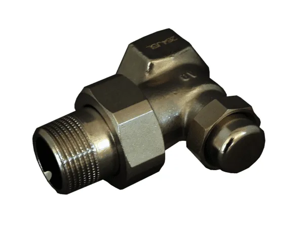 OVENTROP Heizkörper-Verschraubung "Combi LR" DN10, 3/8", PN10, Ms, Eck, vernickelt