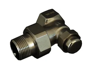 OVENTROP Heizkörper-Verschraubung "Combi LR" DN10, 3/8", PN10, Ms, Eck, vernickelt
