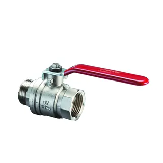 OVENTROP Kugelhahn "Optibal", Hebelgriff DN10,G3/8"IG,G3/8"AG,PN16,Ms, 1076203