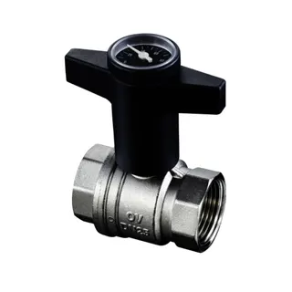 OVENTROP Kugelhahn "Optibal" mit Thermometer, Knebelgriff, beids. IG 3/8" – Bild 2
