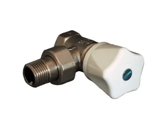 OVENTROP Handreguliervent."Baureihe HRV" DN10,3/8,PN10,Eck,Handregulierkopf weiß