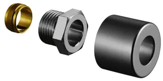 OVENTROP Klemmringverschraubungs-Set für Baureihe E,1/2"x15mm, Edelstahl-Design